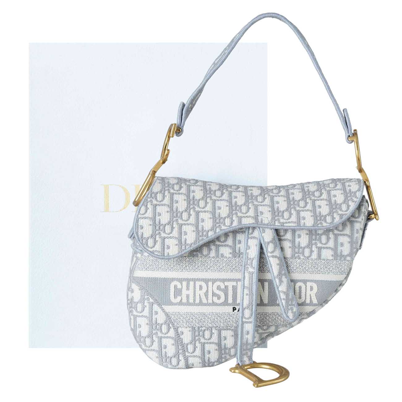 CHRISTIAN DIOR(USED)크리스찬디올 오블리크 새들백 미듐 & 스트랩